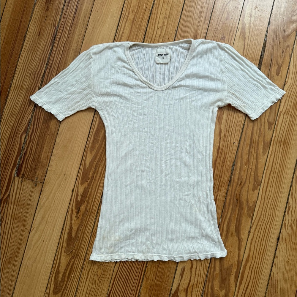 Rudy Jude Adult Pointelle Tee Salt